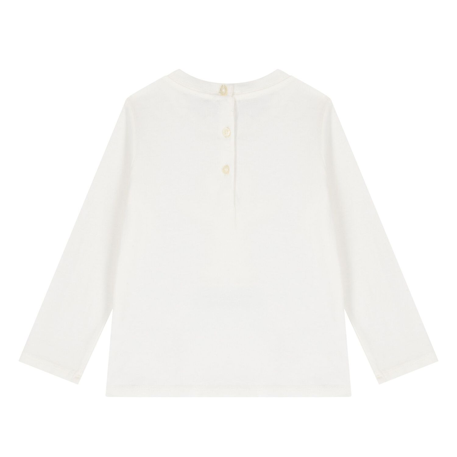 بلوزة بولو عاجي بأكمام طويلة للفتيات الصغيرات, 1, hi-res