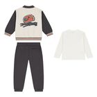 Boys Ivory, Grey & White Tracksuit Set (3 Piece), 1, hi-res