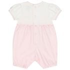 Baby Girls White & Pink Floral Romper, 1, hi-res