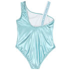 Girls Metallic Aqua Logo Swimsuit, 2, hi-res