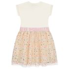 Girls Ivory & Pink Logo Sequin Dress, 1, hi-res