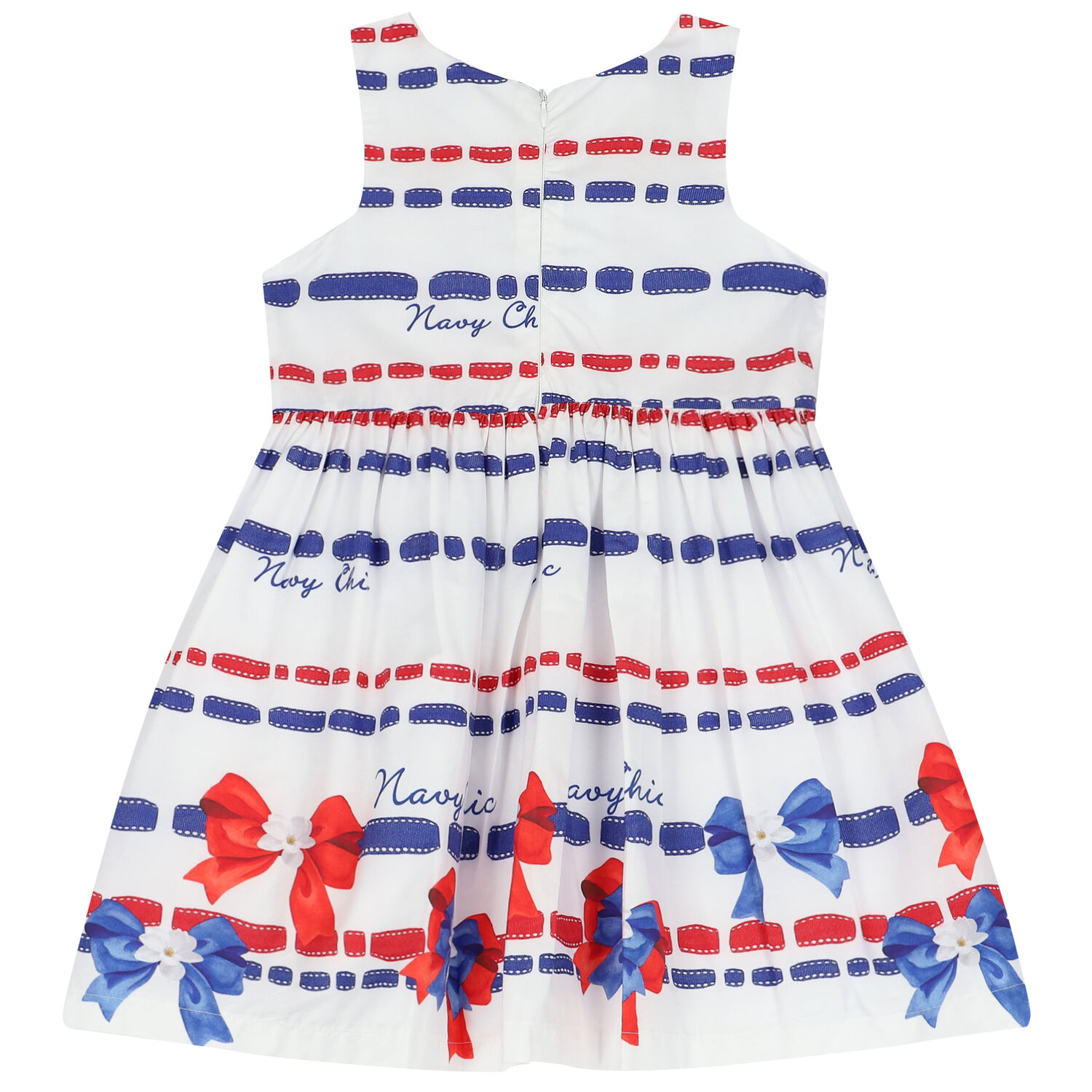 Girls White Bow Dress, 1, hi-res image number null