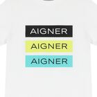 تي شيرت اولاد بالشعار باللون الابيض, 1, hi-res