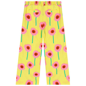 Girls Yellow Floral Trousers