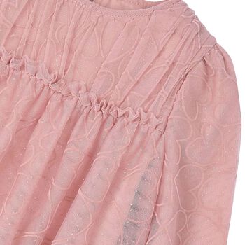 Girls Pink Heart Tulle Dress
