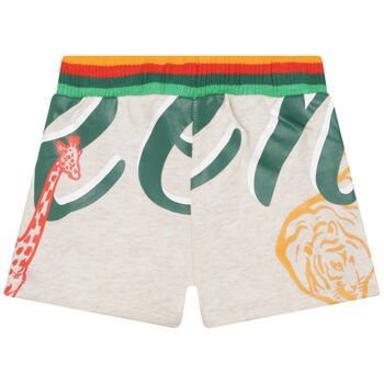 Younger Boys Beige Logo Shorts