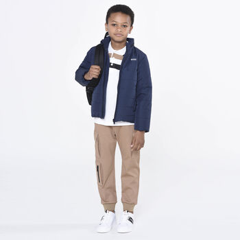 Boys White Logo Polo Shirt