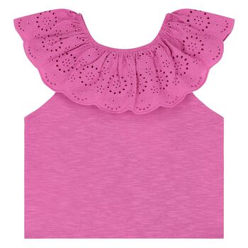 Girls Pink Lace Top