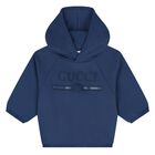 Boys Younger Blue Logo Hooded Top, 1, hi-res