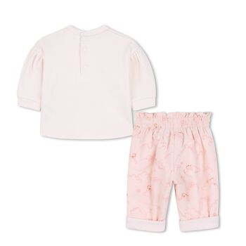Younger Girls Pink Tiger Logo Trousers Set