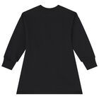 فستان بنات بالشعار باللون الاسود , 1, hi-res