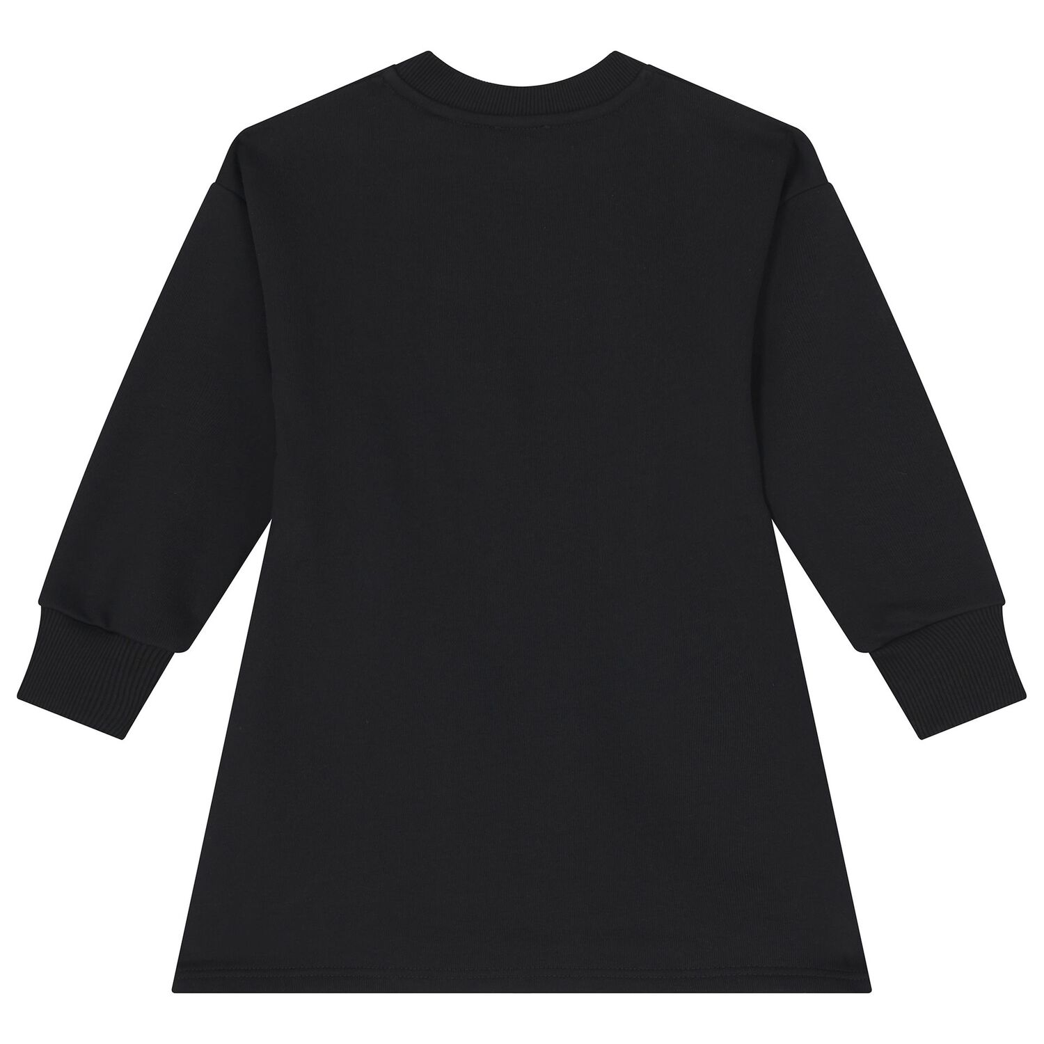 فستان بنات بالشعار باللون الاسود , 1, hi-res