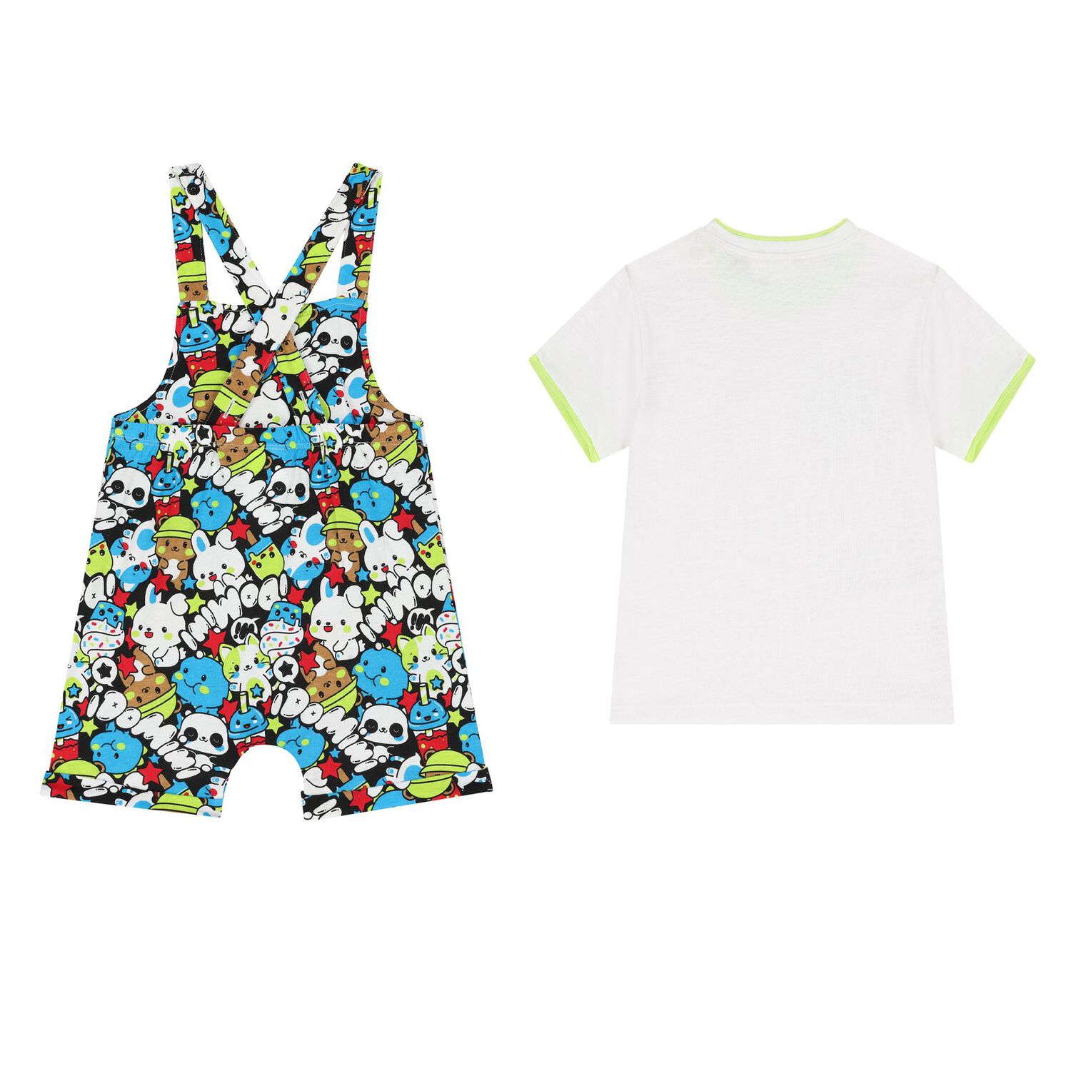 Baby Boys Multi-Coloured Dungaree Set, 1, hi-res image number null