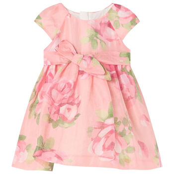 Younger Girls Pink Floral Dress