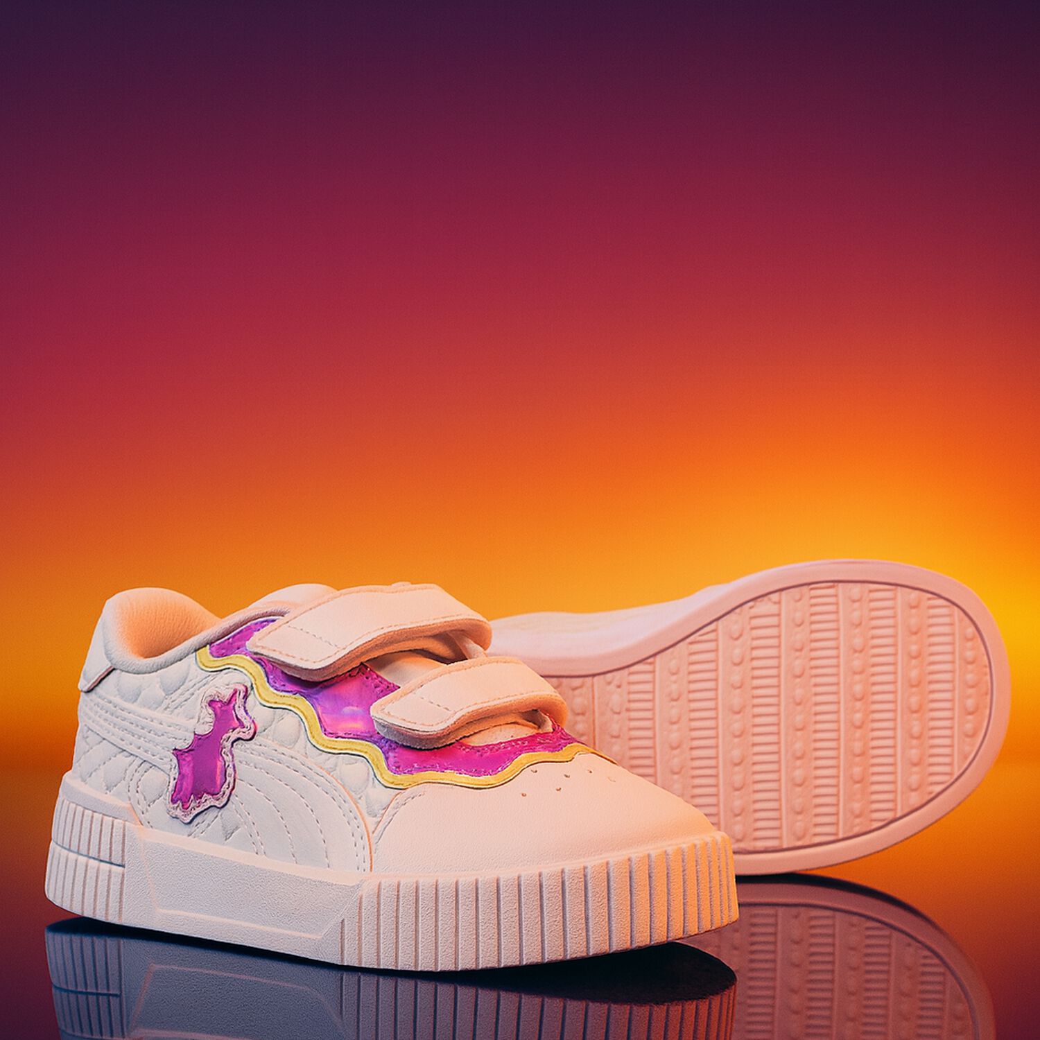 Younger Girls White & Pink Trolls Carina 2.0 Trainers, 1, hi-res image number null