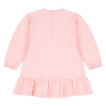 Younger Girls Pink Teddy Bear Logo Dress