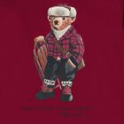 Boys Burgundy Polo Bear Long Sleeve Top, 1, hi-res