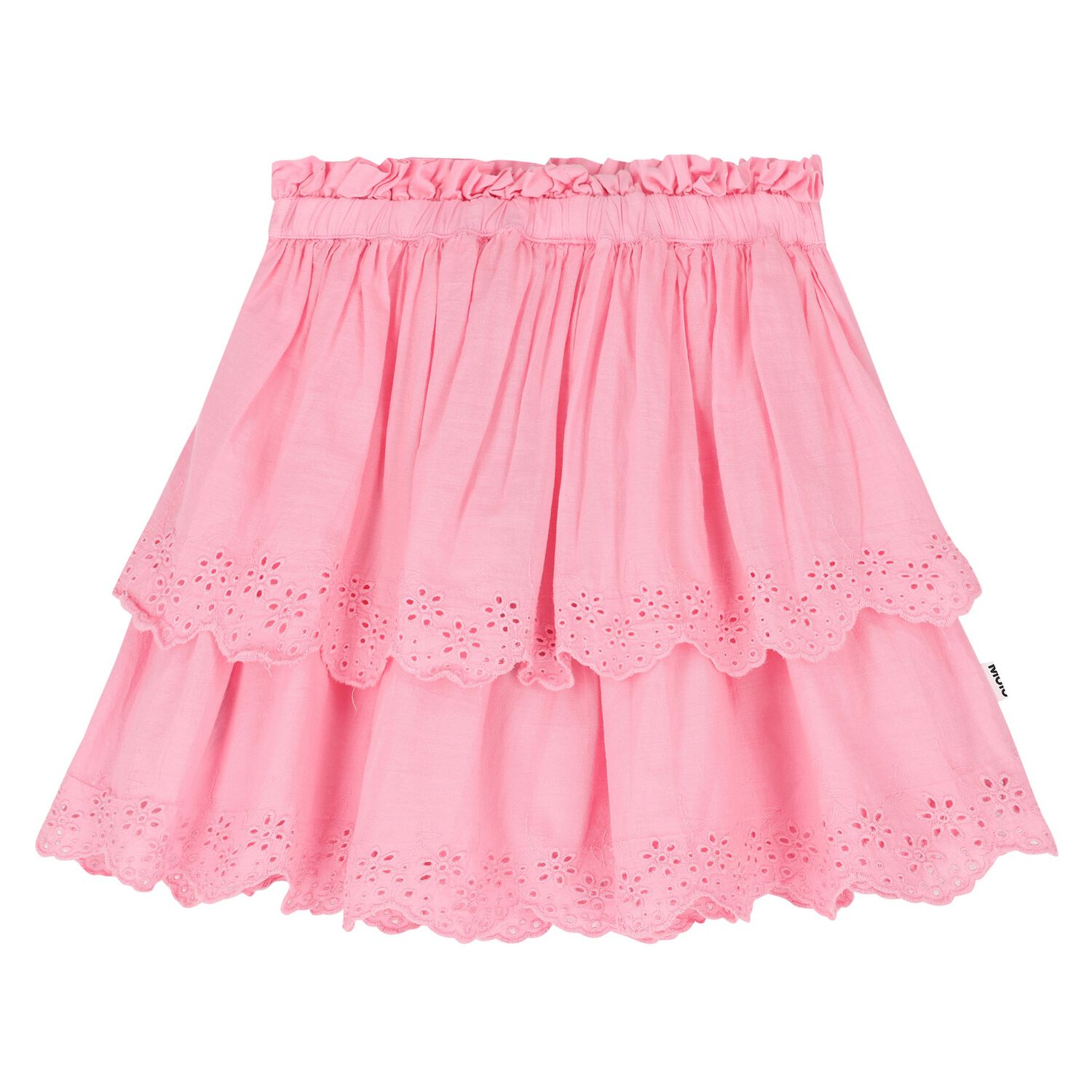 Girls Pink Broderie Anglaise Skirt, 2, hi-res image number null