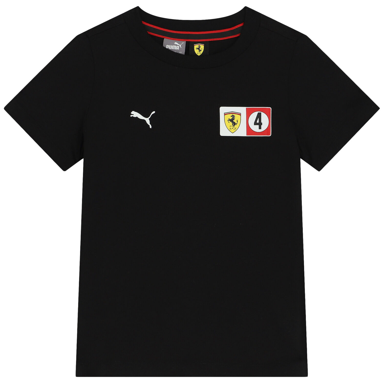 Black Logo Ferrari T-Shirt, 2, hi-res