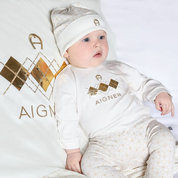Ivory & Gold Logo Baby Blanket