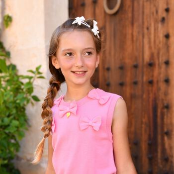 Girls White Bow Hairclips ( 2-Pack )
