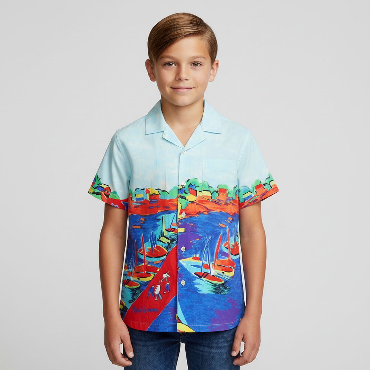 Boys Blue Logo Shirt, 1, hi-res image number null