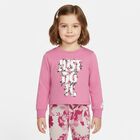 طقم ليجنز بناتي مزين بالزهور بالشعار باللون الوردي, 1, hi-res