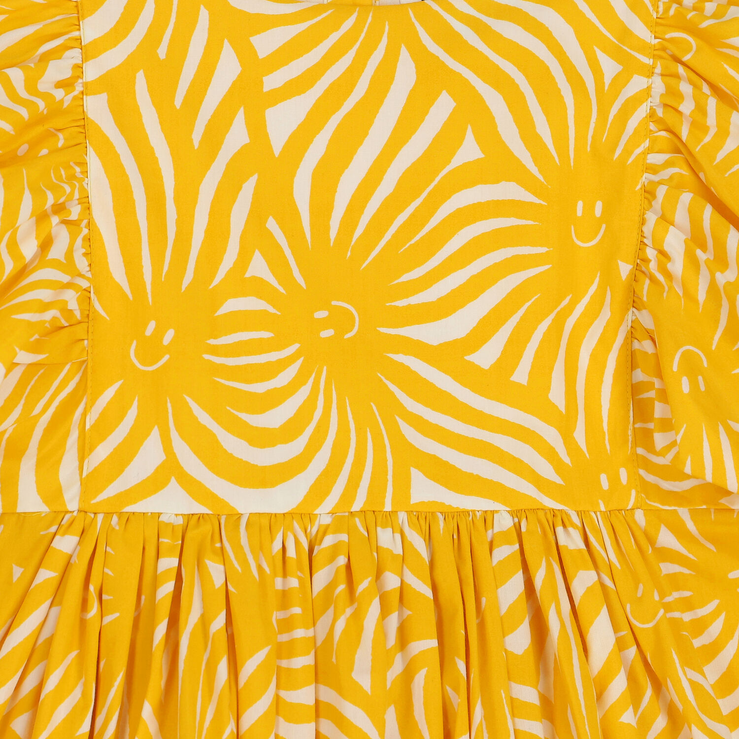 فستان بنات باللون الأصفر والأبيض, 1, hi-res