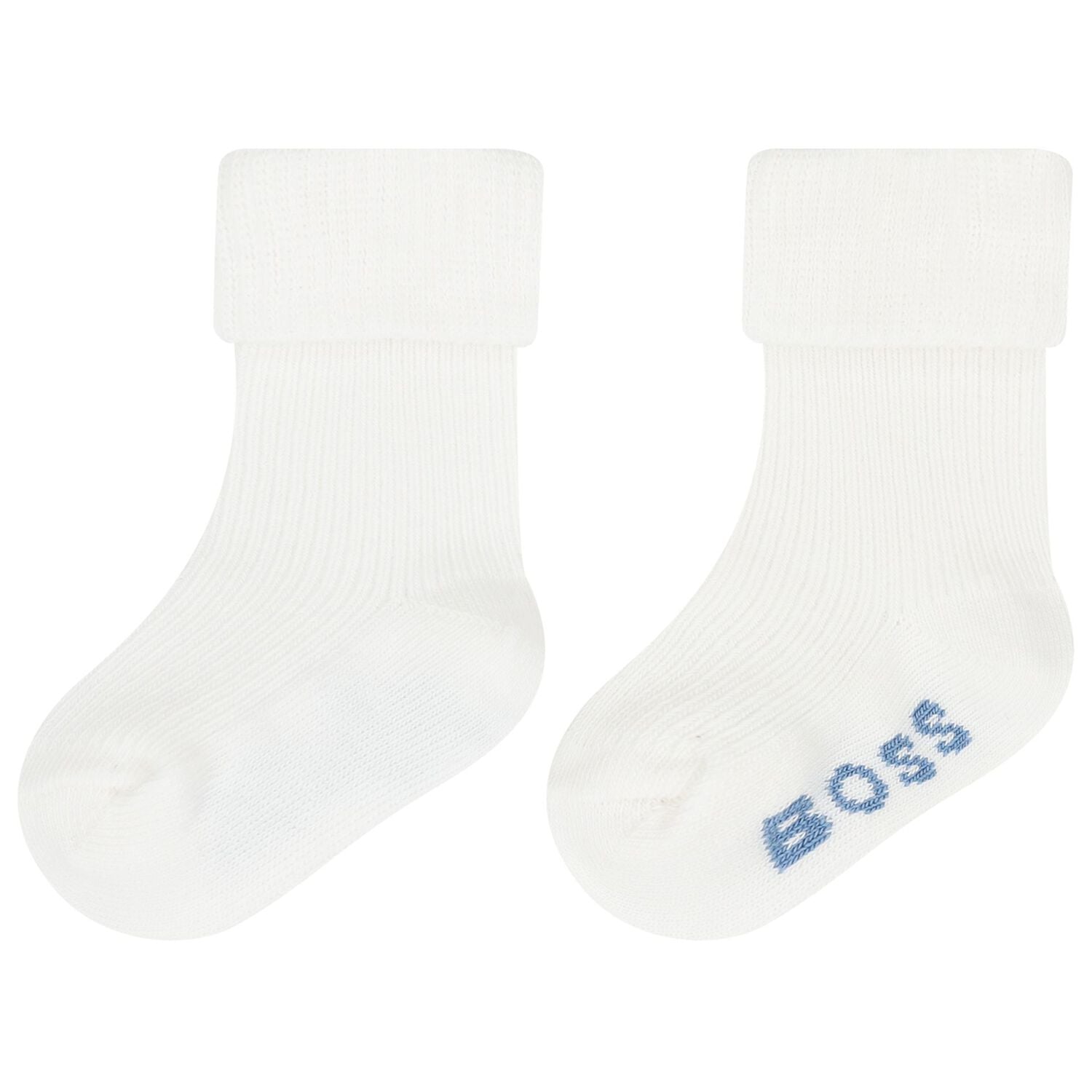 Baby Boys Blue & White Logo Socks ( 3-Pack ) , 2, hi-res