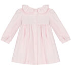 Baby Girls Pink Ruffled Dress, 1, hi-res