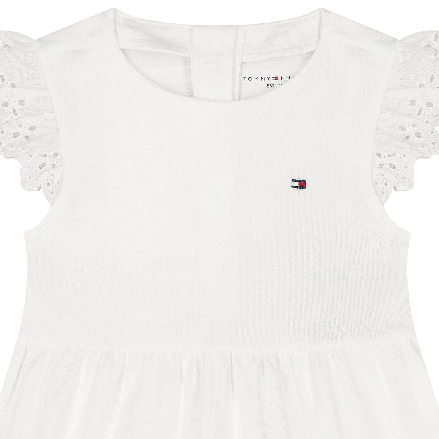 Younger Girls White Cotton Dress, 2, hi-res image number null