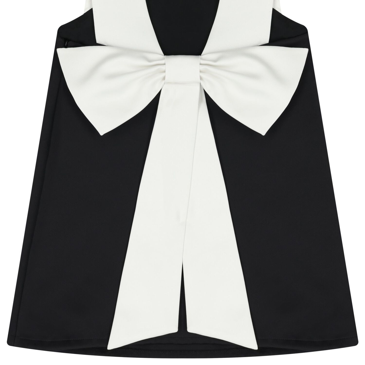 Girls Black & White Bow Dress, 1, hi-res