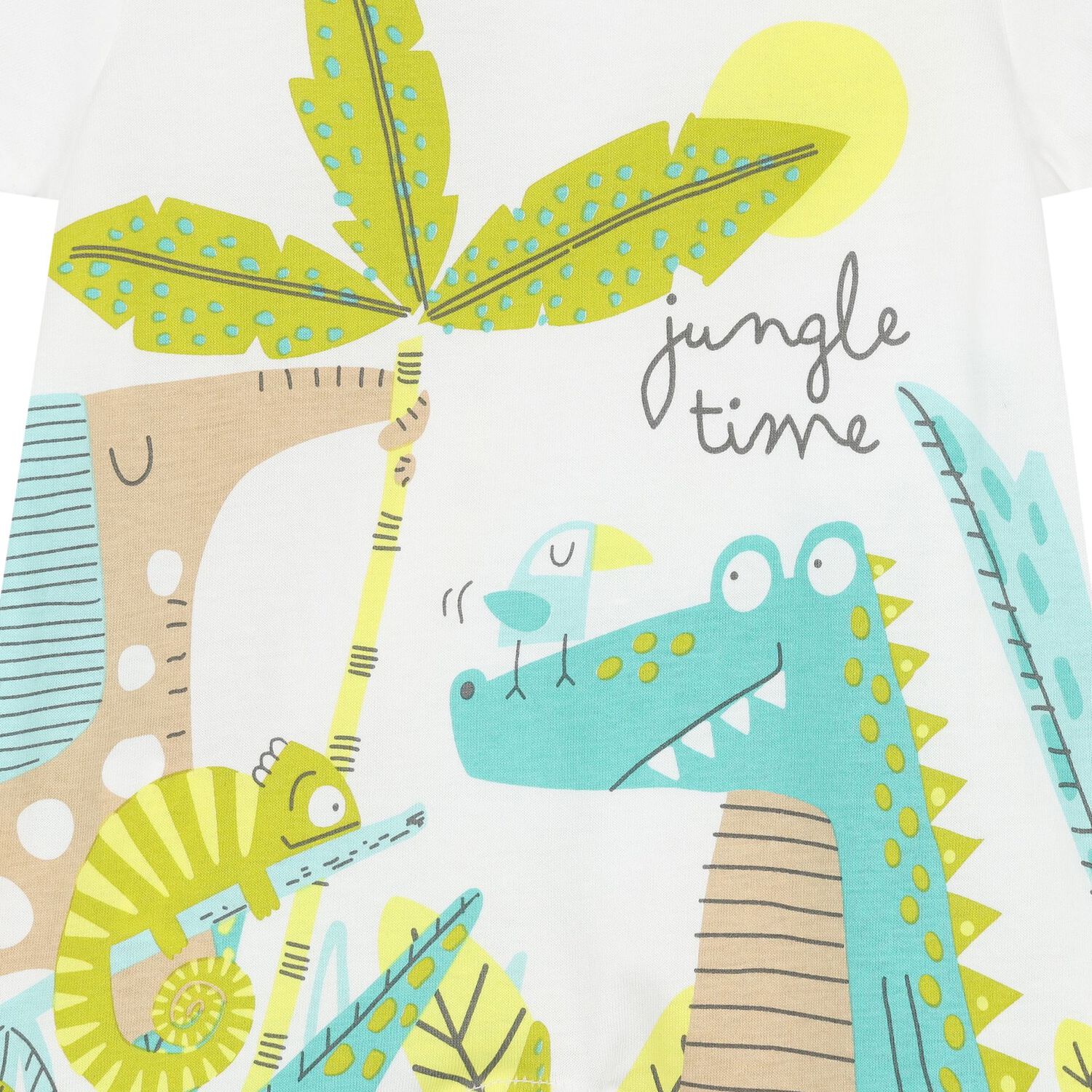 Baby Boys White Jungle Romper, 1, hi-res image number null