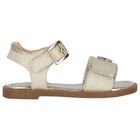 صندل بالشعار باللون الذهبي للبنات, 1, hi-res