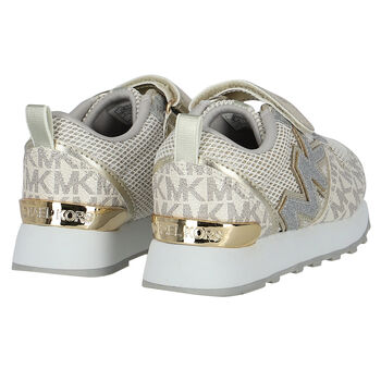 Girls Gold Logo Trainers