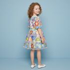 Girls Pink & Blue Embroidered Floral Dress, 1, hi-res