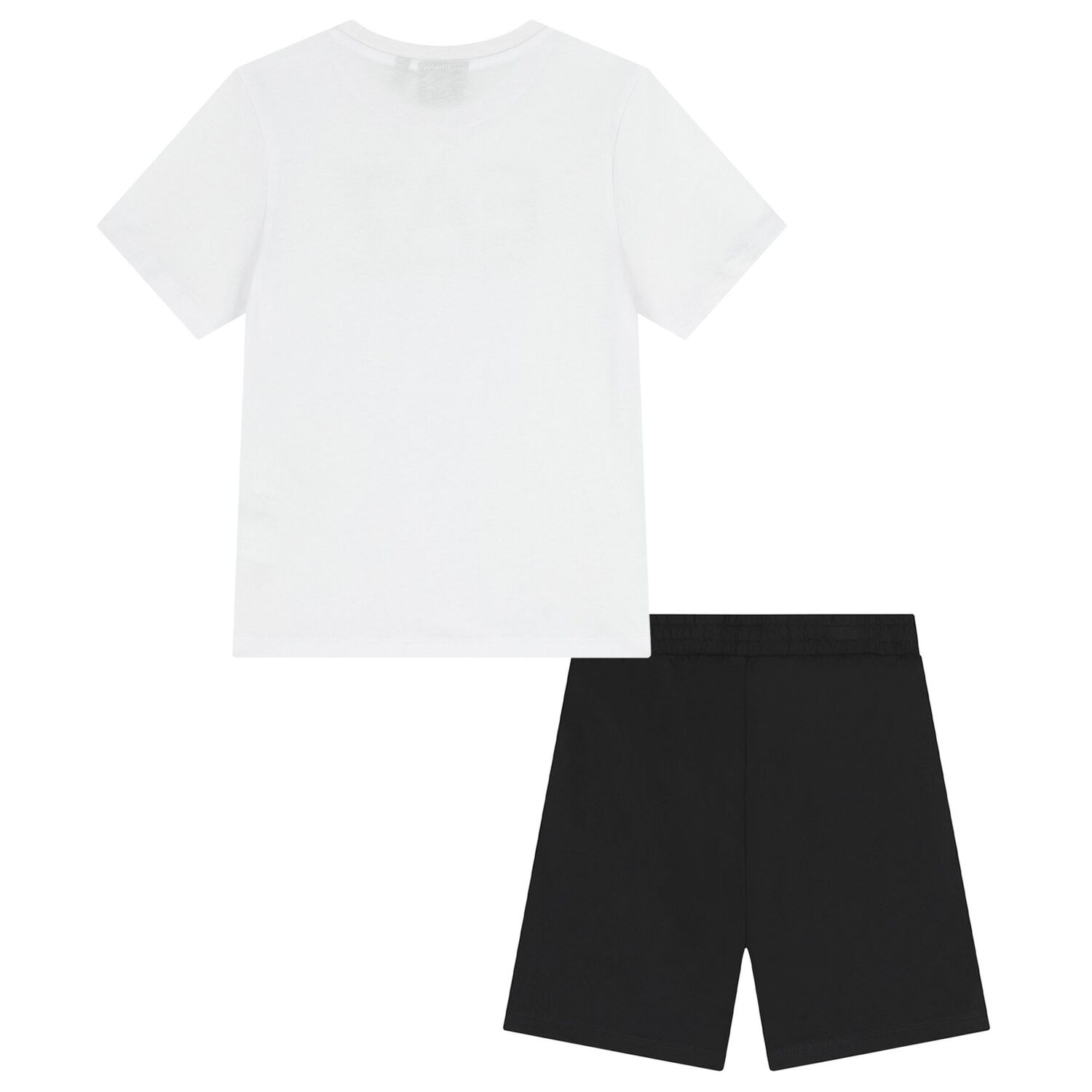 Boys White & Black Logo Shorts Set, 1, hi-res