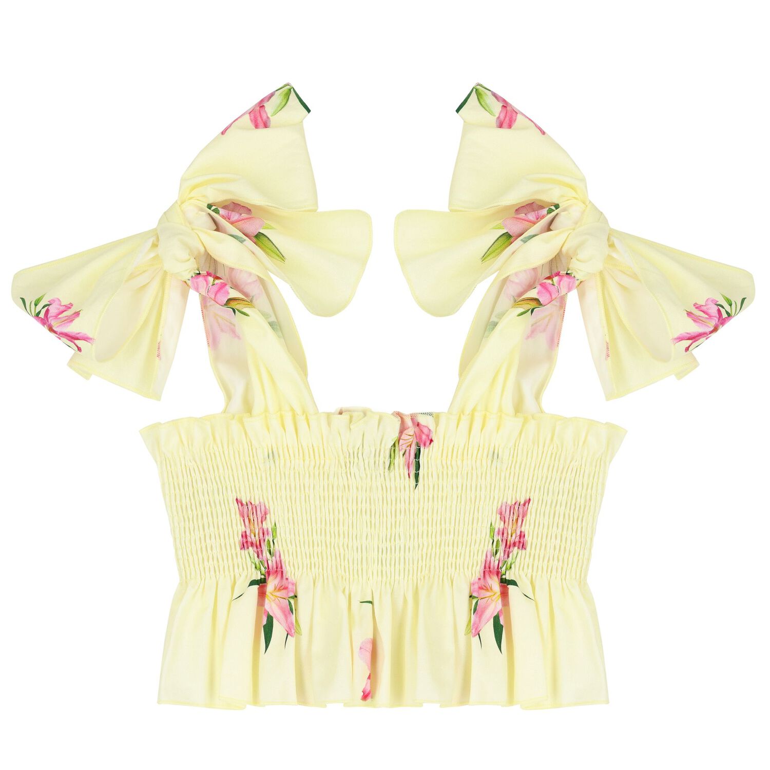 Girls Yellow Floral Skort Set, 1, hi-res image number null