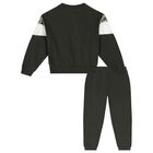 Girls Green & White Leopard Print Tracksuit, 1, hi-res