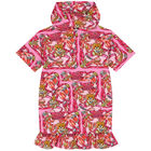 فستان هودي بشعار تيدي باللون الوردي, 1, hi-res