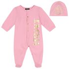 Baby Girls Pink Logo Babygrow Gift Set, 2, hi-res