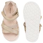 Younger Girls Gold Sandals, 1, hi-res