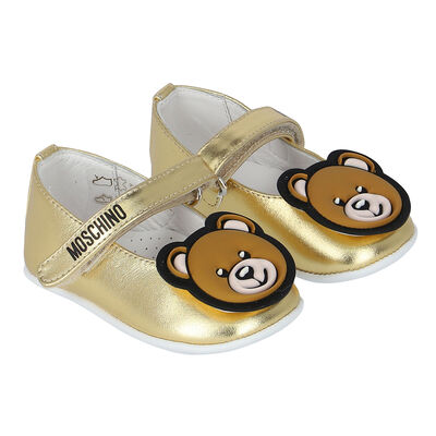 Baby Girls Gold Teddy Logo Shoes