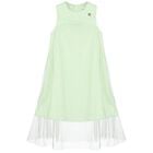 Girls Green Satin & Tulle Sparkle Dress, 1, hi-res