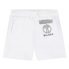 Boys White Logo Shorts, 1, hi-res