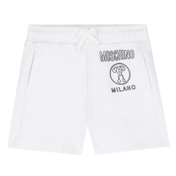 Boys White Logo Shorts