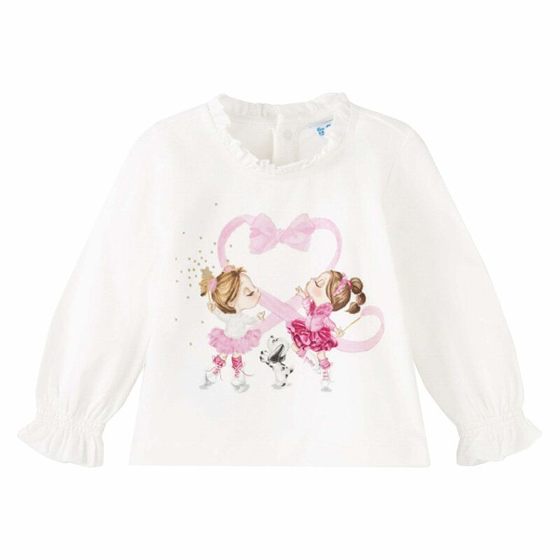 Younger Girls Ivory Ballerina Top, 1, hi-res image number null