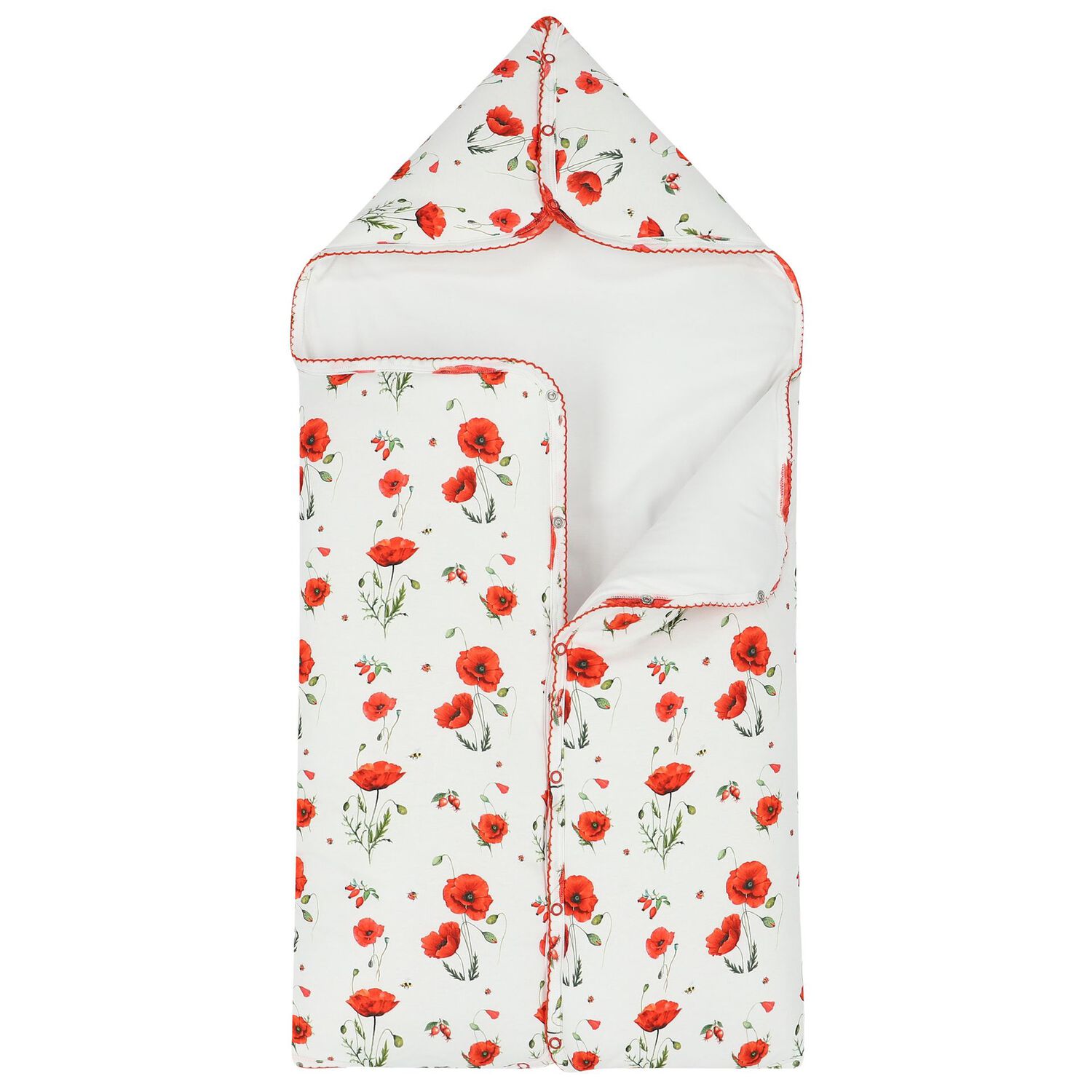 Baby Girls White & Red Poppies Nest, 1, hi-res image number null