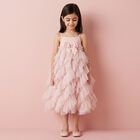 Girls Pink Tulle Ruffles Dress, 2, hi-res