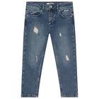 Boys Blue Logo Denim Jeans, 1, hi-res
